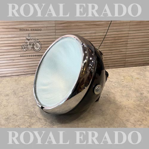 8" G2 Headlight With Ammeter & Head Light Switch For Vintage Bsa Norton Triumph Royal Enfield Vintage G2 1962 Old Model Bullet 350 Standard