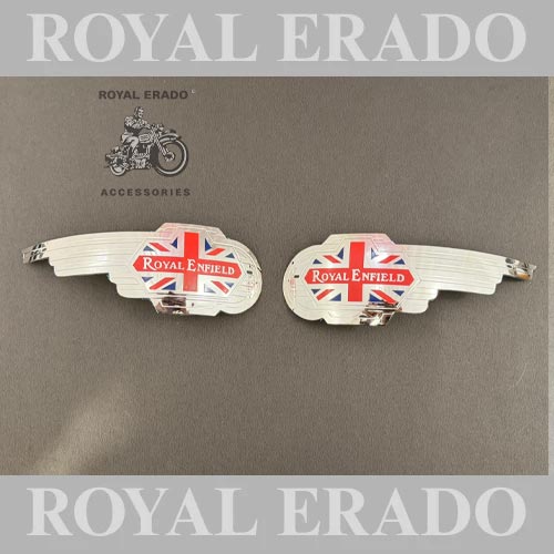 British England Tank Monogram In Chrome For Vintage G2 1962 Old Model Royal Enfield Classic, Electra, Standard Reborn Classic, New Standard Battalion