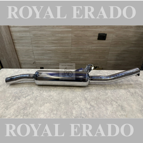 Royal enfield classic electra standard upswept angular exhaust silencer in chrome