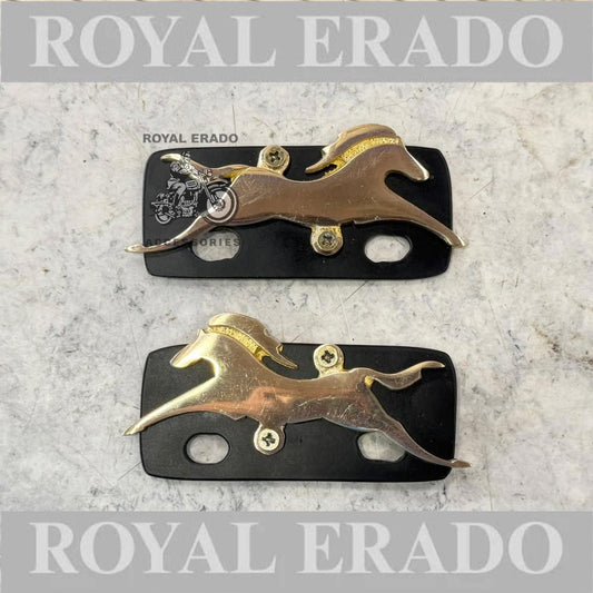Royal Enfield Rear Seat Handle Brass Horse Monogram Logo For Classic Electra Standard Reborn Classic New Standard Battalion , Vintage G2 1962 Old Model Bullet 350
