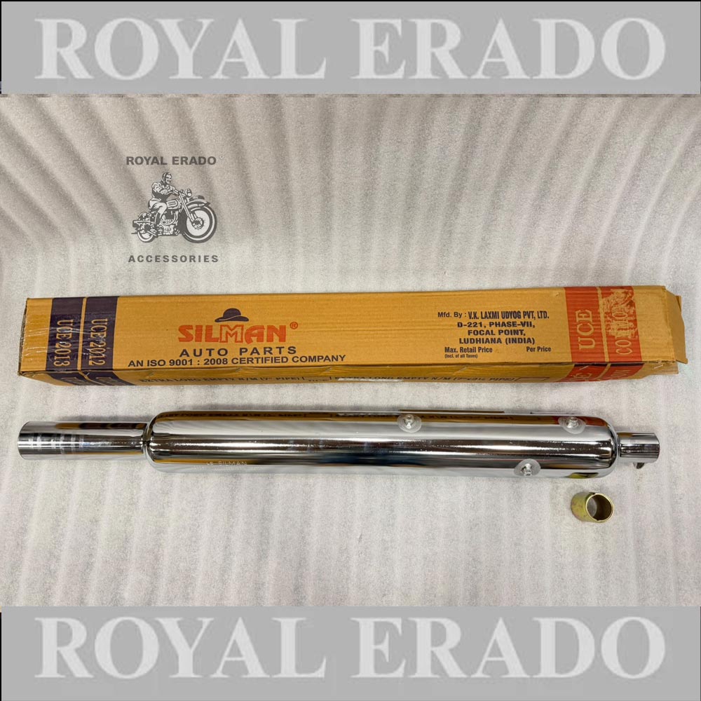 Silman Company Long Punjab Silencer Chrome Exhaust Free Low Loud Sound For Classic Electra Standard Bs-3 Bs-4