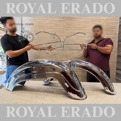 Royal Enfield Standard 350 Chrome Front & Rear Mudguards To Give A Vintage G2 1962-style Look To Your Bike