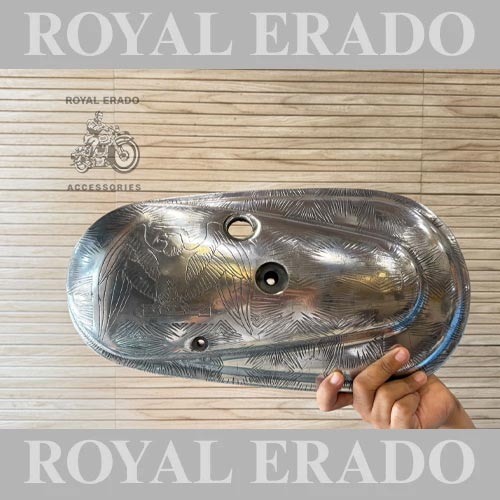 Clutch Cover Case Outer For Old Model Royal Enfield Vintage Standard Cast Iron Engine With Eagle Design Engraving