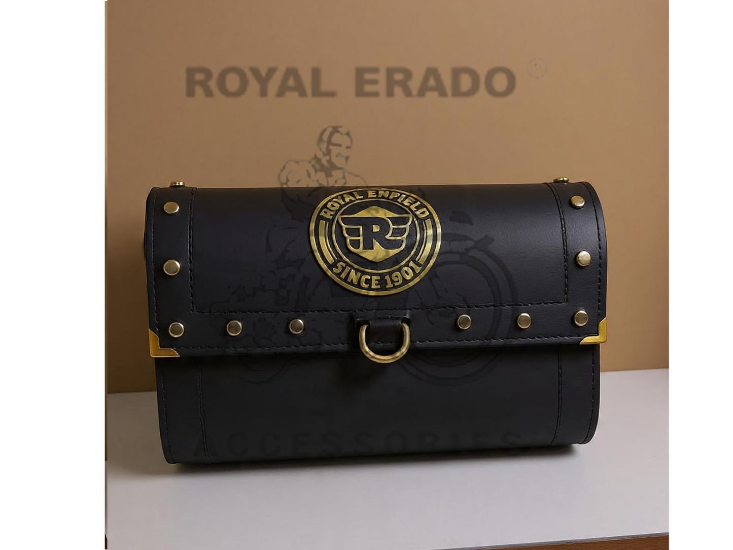 Waterproof Small Tool Bag Black For Royal Enfield Classic Electra Standard, Reborn Classic Battalion Standard With Brass Buckle