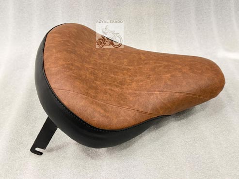Royal Enfield Harley Bobber Style Solo (Black & Tan Colour ) Seat For Classic Electra Standard Vintage G2 1962 Old Model Bullet 350