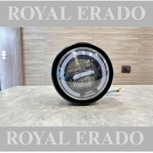 Royal Enfield avenger thunderbird complete head light with led projector for chopper bobber Harley 883 modification