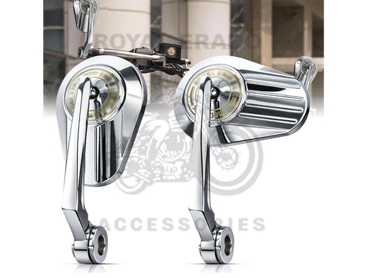 Royal Enfield Oval Bar-end Mirror In Chrome For Reborn Emerald Green Classic, Electra Standard New Battalion, Thunderbird, Gt 650, Classic 650 Twin, Bear 650, Shotgun 650, Hunter 350, Goan Classic