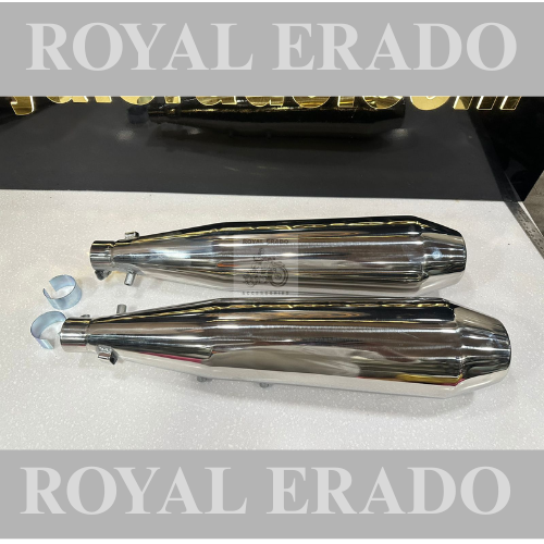 Growler Performance exhaust Stainless steel silencer with DB killer D.B killer in chrome / Silver for Interceptor /GT
