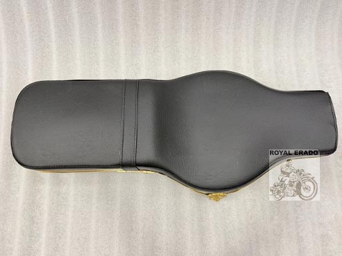 Brass Seat In Black Colour With Golden Beading, Brass Lion And Gun Logo, Rifle Ak-47 Logo For The New Reborn Classic & Battalion New Standard Vintage G2 1962 Old Model Bullet 350 Classic Electra Standard.