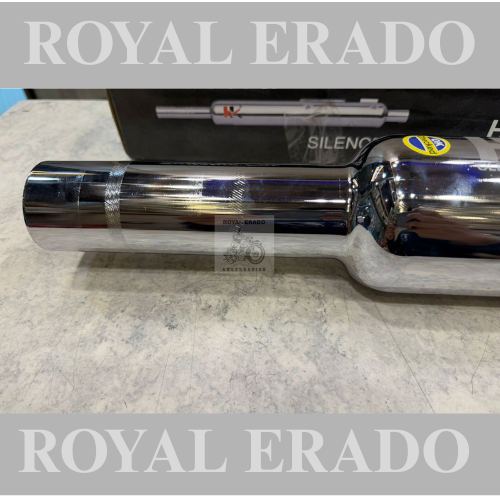 Royal enfield classic electra standard bs-3 bs-4 and bs-6 long bottle Punjab silencer chrome HK Indore company free flow exhaust loud sound exhaust