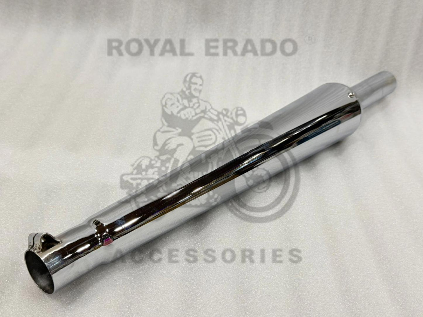 Goldstar Silencer In Chrome With BASE Sound For Royal Enfield Classic Electra Standard, Reborn Classic Battalion Standard, Vintage G2 1962 Old Model, Bullet 350
