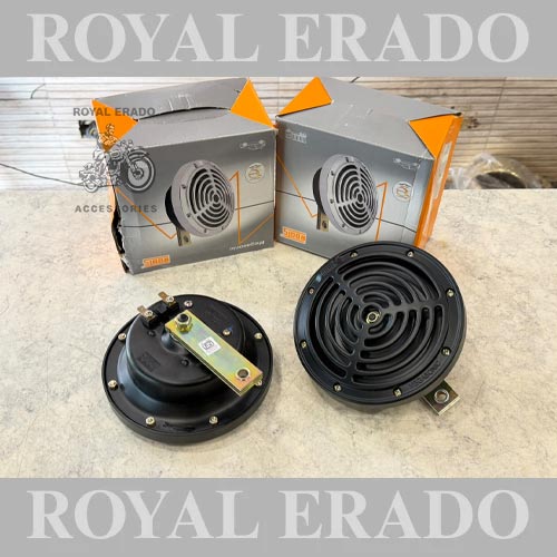 Roots Megasonic Horn In Black Colour For Royal Enfield Jawa Yezdi Reborn Classic , Electra , Standard , Thunderbird , Super Meteor 650, Hunter 350 , Meteor 350 Classic 650 , Standard 650 Goan 350 ,