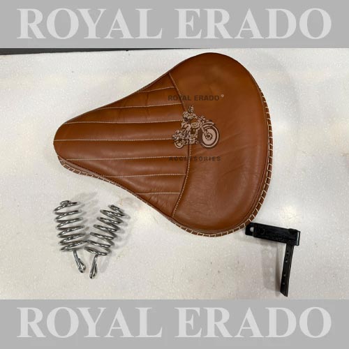 Royal Enfield Vintage G2 1962 Kabir Singh Front Seat (Arjun Readdy Seat), Old Model Style Spring Seat In Tan Leather For Classic Electra Standard Reborn Classic