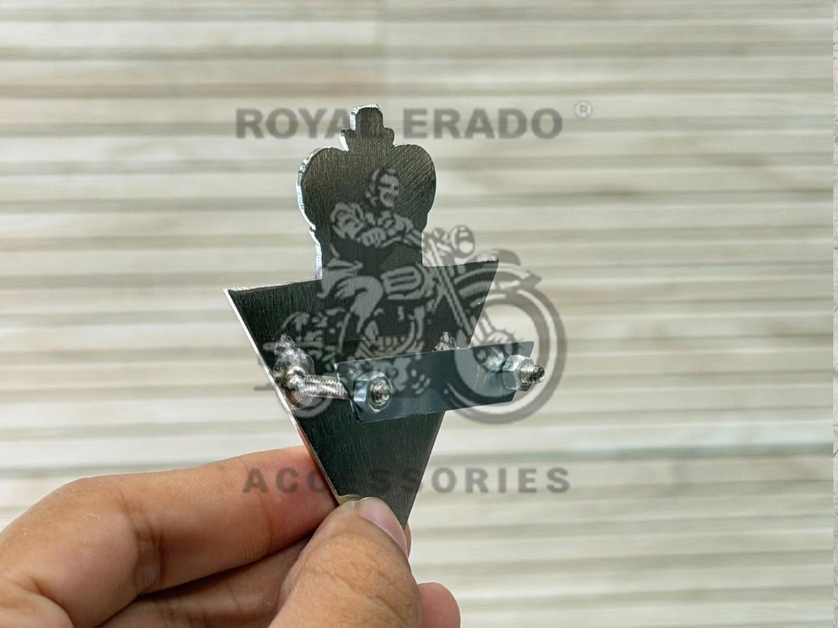 Made In England, British England Crown Badge Monogram Emblem, Fit To Tool Box Air Filter Box & Battery Cover For Vintage. G2 1962 Old Model Bullet 350 Standard Electra Reborn Classic Battalion