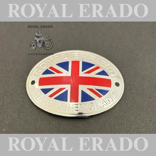 Chrome Made In England British Rear Mudguard Cad Monogram Logo Badge For Vintage G2 1962 Old Model Bullet 350 Royal Enfield Classic, Electra, Standard Reborn Classic, New Standard Battalion