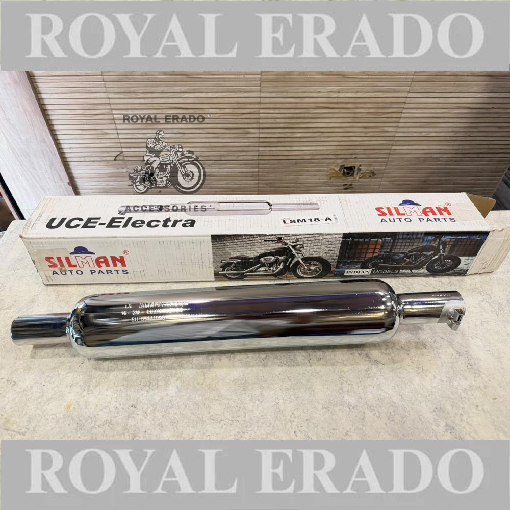 Royal Enfield Reborn Classic &new Standard Battalion Chrome Silman Company Long Punjab Silencer Exhaust Small Mouth ( Free Flow Loud Sound )  Lsm 18 -a