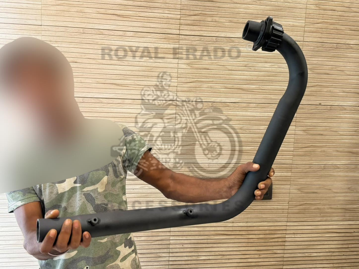 Hk Company L-type Bend Pipe In Black, Free-flow Loud Sound For Royal Enfield Classic Electra Standard Bs-3 Bs-4 Uce Model