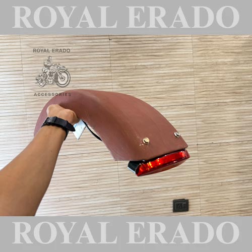Harley Davidson 883 Bobber Style Rear Mudguard With Tail Light And Stays For Royal Enfield Classic Electra Standard