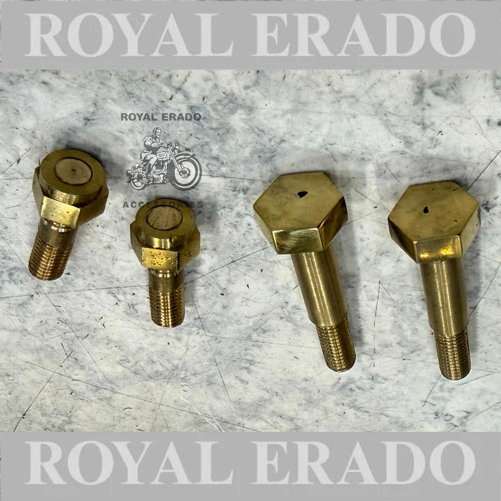 Royal Enfield Classic Electra Standard Uce Model Bs-3 Bs-4 Handle Clamp Bolt In Brass After 2012 To 2019 Model