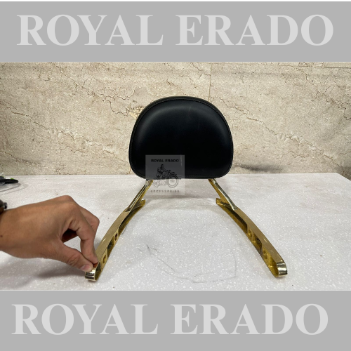 Royal Enfield Reborn Classic and Battalion Standard Brass Backrest with Cushion