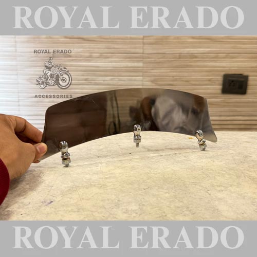 Royal Enfield Front Mudguard Number Plate In Ss Stainless Steel ( Non- Rustable ) With Round-type Fixing Nut For Vintage G2 1962 Old Model Bullet 350 New Battalion Standard Electra Reborn Classic