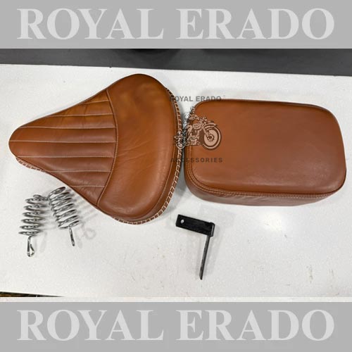 Royal Enfield Vintage G2 1962 Kabir Singh Seat (Arjun Readdy Seat), Old Model Style Spring Seat In Tan Leather For Classic Electra Standard