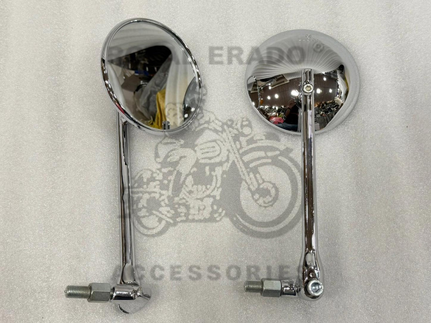 Chrome Touring Side Mirror For Royal Enfield Reborn Classic Chrome Emerald, Electra, New Battalion Standard, Meteor 350, Super Meteor 650, Continental Gt 650, Hunter 350, Super Meteor 650 Shortgun 650, Classic 650, Standard 650, Shotgun 650, Goan Classic