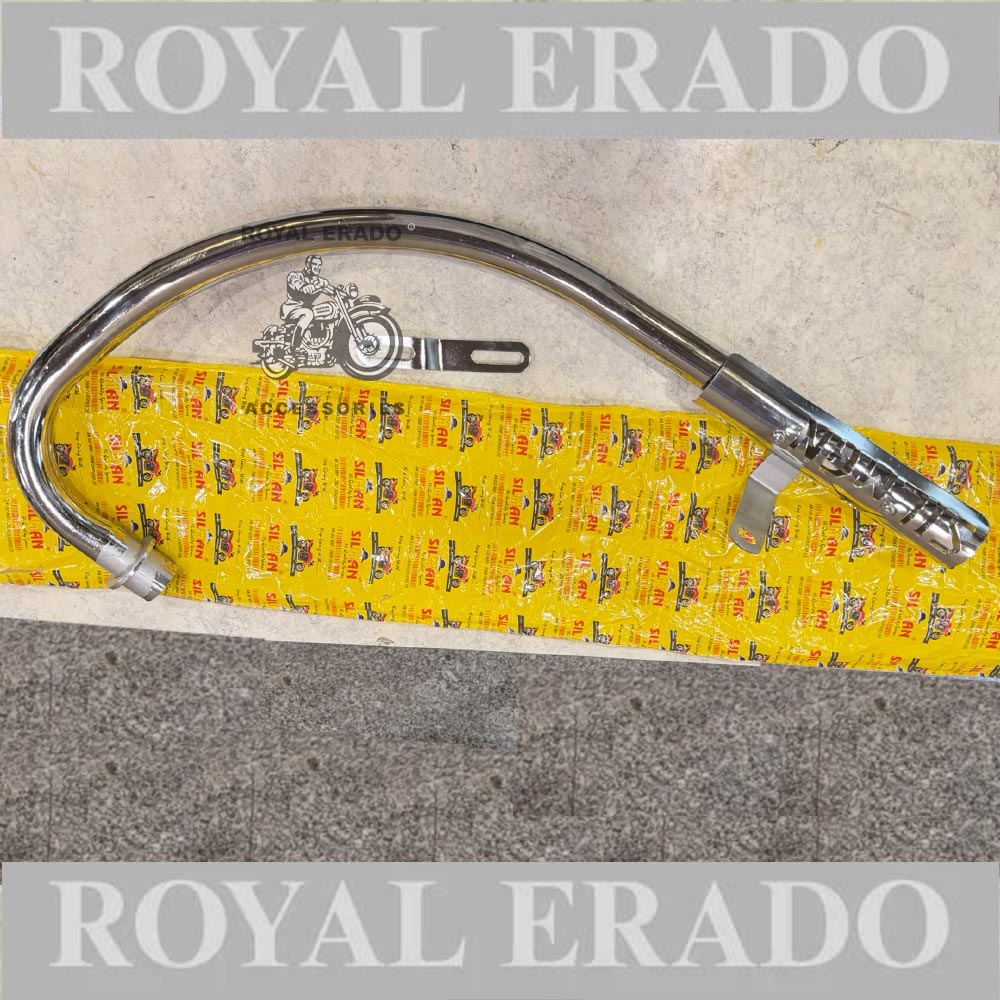 Royal Enfield Reborn Classic & New Standard Battalion Chrome Silman Company C Type Bend Pipe Chrome With Double Sensor