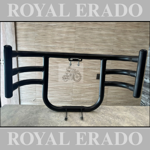 Air fly leg guard 1.5” headvy pipe in black  for royal enfield old model vintage g2 1962 bullet 350 classic Electra and standard
