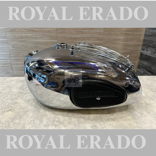 Royal enfield chrome tank big size 18 to 20 litters  with chrome grill and knee pads for classic electra and standard vintage g2 1962 old model bullet 350