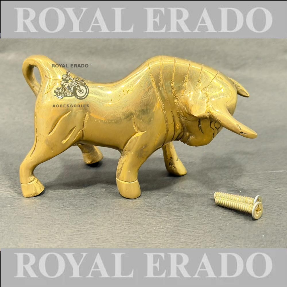 Brass Front Mudguard Bull Small Ogo Monogram For Royal Enfield Classic Electra Standard Vintage G2 1962 Old Model Bullet 350 Meteor 350 Classic 650 Twin Standard 650 Twin Shotgun Goan Classic
