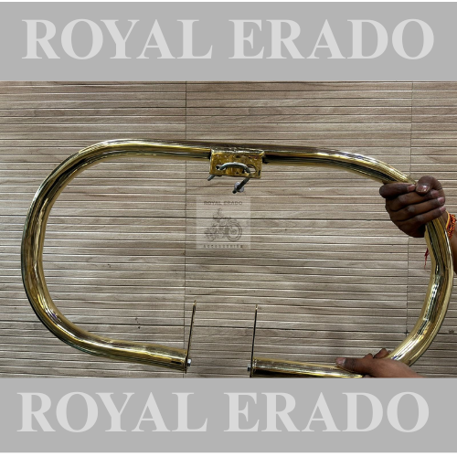 Royal enfield brass oval leg guard for classic electra standard reborn battalion