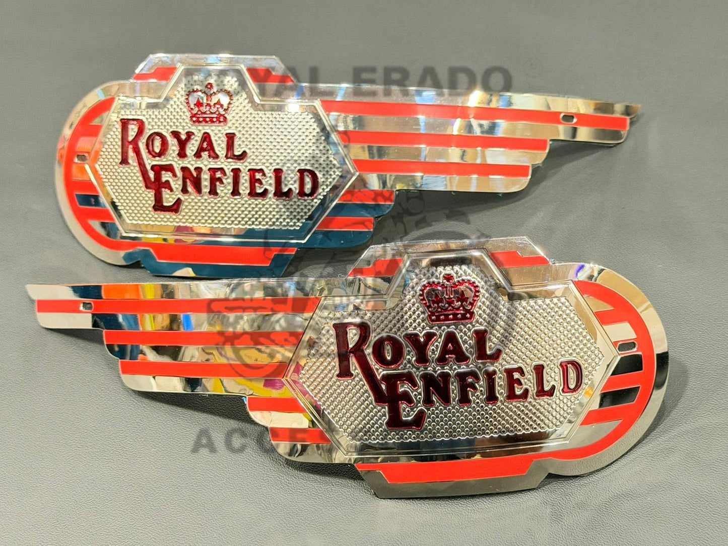 Tank Badge Monogram Emblem In Chrome Vintage G2 1962 Old Model Bullet 350 Style For Royal Enfield Classic Electra Standard Reborn Classic Battalion Standard ( Can Screw And Paste Both) With Double-sided Tape