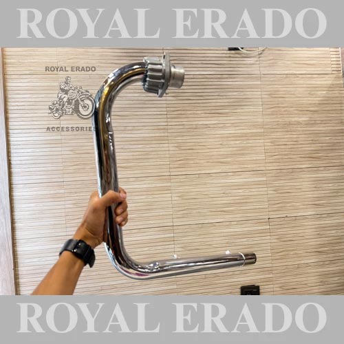 Royal Enfield Bs-3 Bs-4 Chrome Bend Pipe L-type For Classic Electra Standard Hkk Indore Company Free-flow Loud Sound