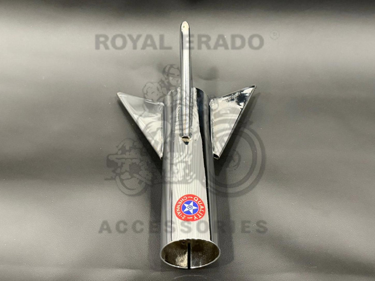 Royal Enfield Chrome Silencer Rocket For Classic Electra Standard, New Battalion Reborn Classic Emerald Green For Indore & Small Mouth Punjab & Original Silencer