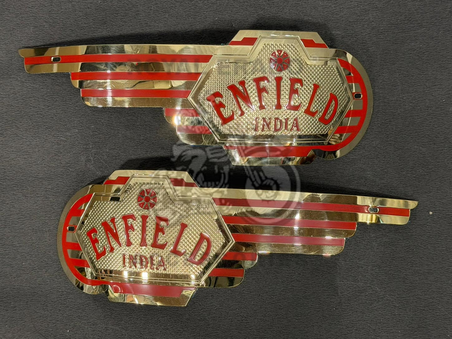 Brass Tank Monogram For Royal Enfield India Vintage G2 1962 Old Model Bullet 350 Reborn Classic Electra Standard Battalion (Can Screw/Have 3m Tape Also) Classic 650 Standard 650 Twin Goan