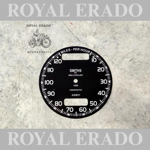 Royal Enfield Black Smith Made In England  Meter Dial With Double Reading, 120 Miles Reading