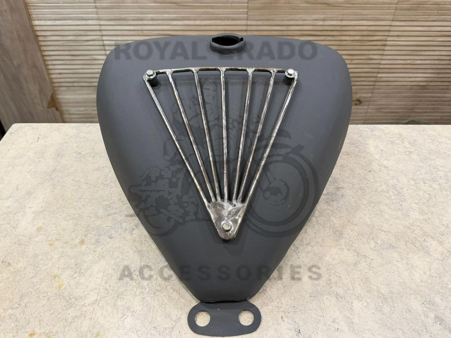 Harley Davidson Style Chopper, Bobber-style V-shaped Tank With Grill Without Paint For Royal Enfield Classic, Electra, Standard & Thunderbird