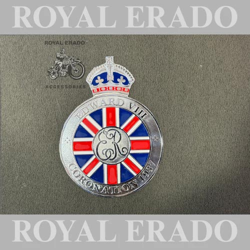 1937 King Edward Viii Coronation Car Radiator Grille Badge Logo Monogram / Queen Elizabeth Crown Logo