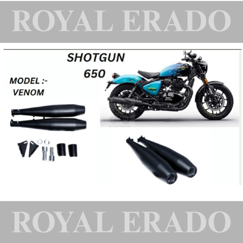 Venom Performance exhaust Stainless steel silencer with DB killer D.B killer in Black for Shotgun 650