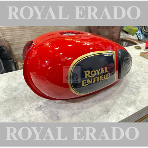 Royal enfield classic red tank without paint raw knee pads be-3 bs-4