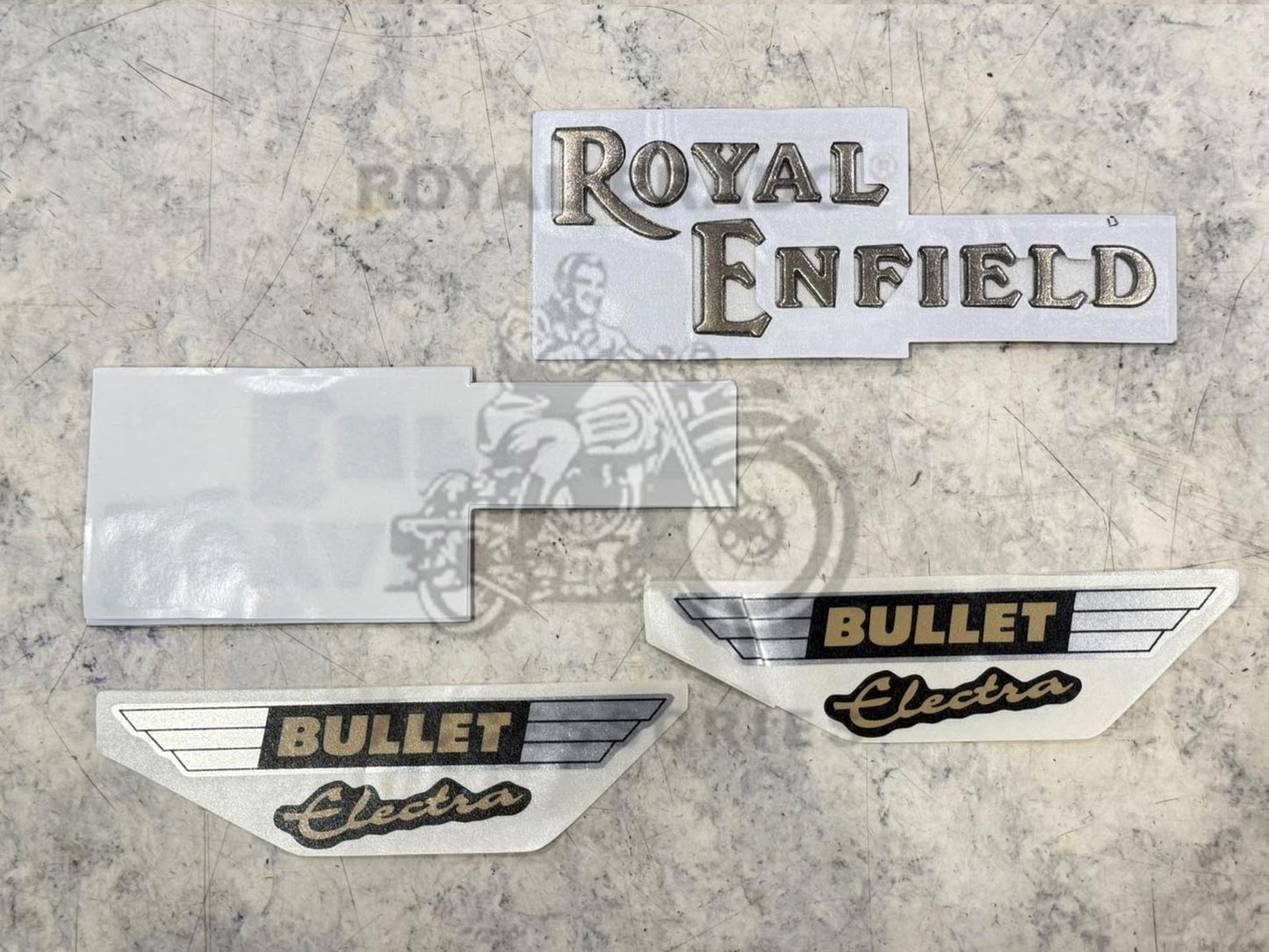 Royal Enfield Bullet Electra Tank & Toolbox Sticker Golden
