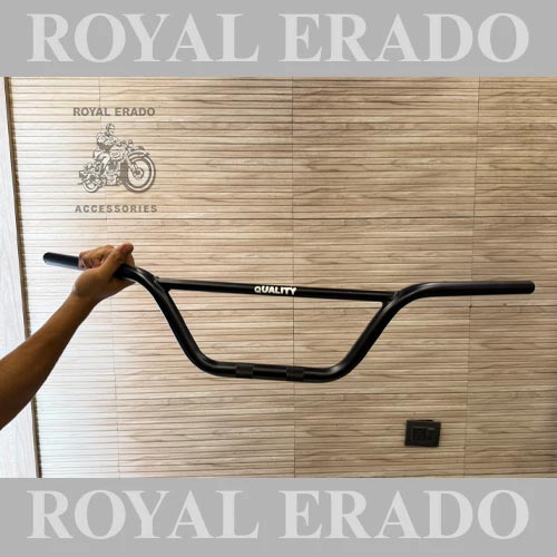 Rd 350 With Rod Handlebar In Black, Heavy Quality For Royal Enfield Classic Electra Standard Vintage G2 1962 Old Model Bullet 350