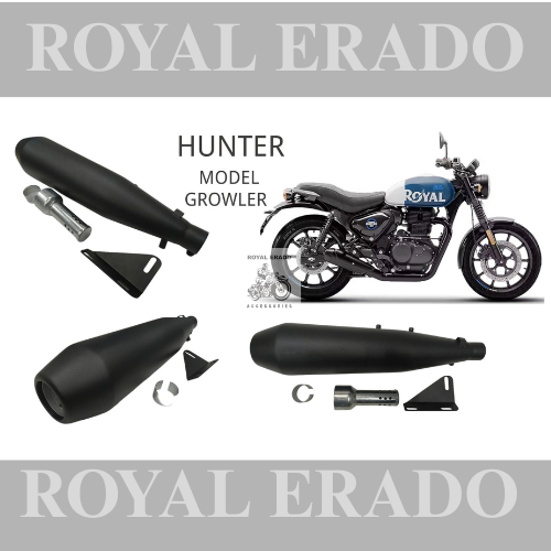 Growler Performance exhaust Stainless steel silencer with DB killer D.B killer in black for Hunter