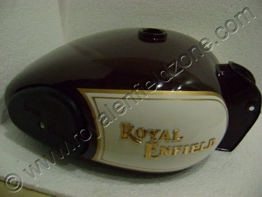 18 To 20 Litres Black Tank For Royal Enfield With Rubber Knee Pad