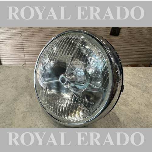 Royal enfield g2 vintage 1962 old model bullet standard head light with amp meter and lucas beam and brass head light switch
