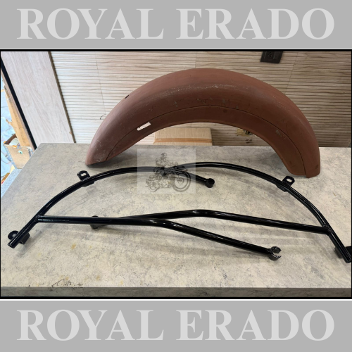 Royal enfield vintage g2 1962 old model bullet 350 style rear mudguard with rear taan stays for classic electra and standard