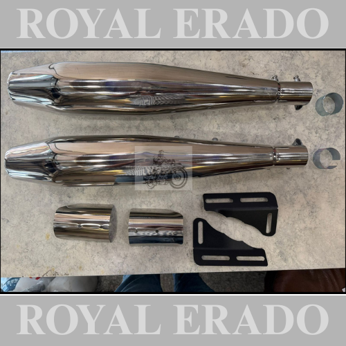 Venom Performance exhaust Stainless steel silencer with DB killer D.B killer in chrome with ceramic wool with base sound for Classic 650 twin