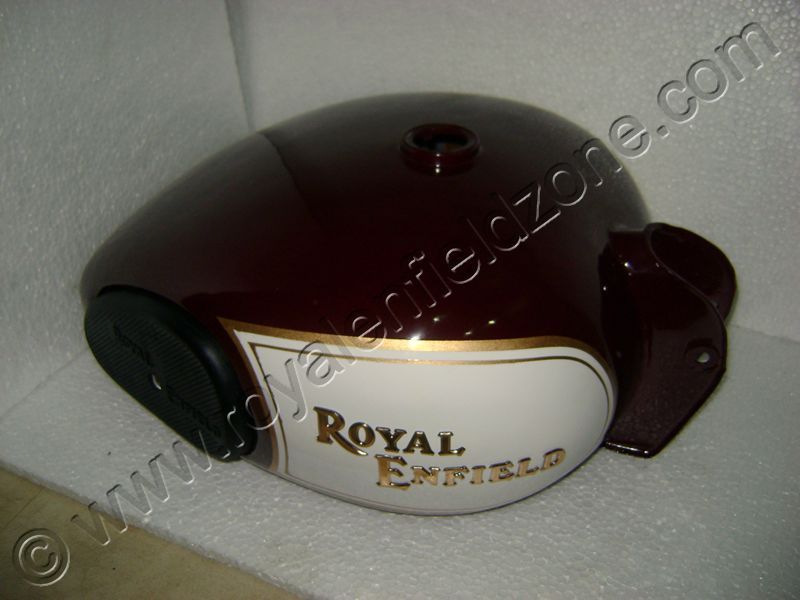 18 To 20 Litres Black Tank For Royal Enfield With Rubber Knee Pad