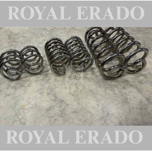 Royal Enfield Vintage G2 1962 old model bullet 350 cast iron engine ci engine, Standard electra front and rear seat spring long seat spring in chrome.